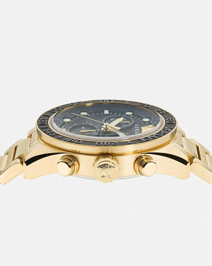Versace Watches Men Greca Dome Chrono Watch Blackgold