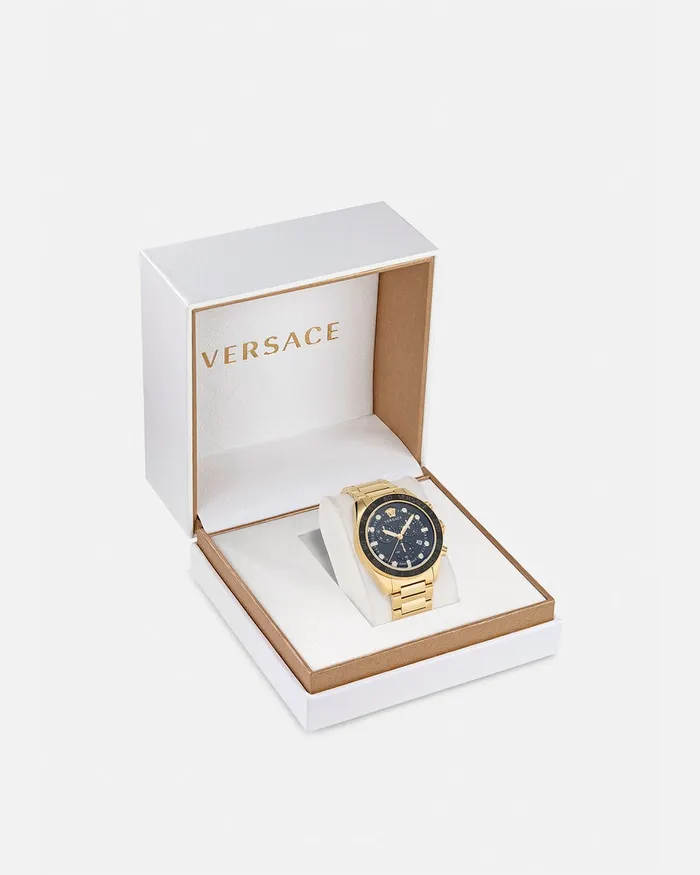 Versace Watches Men Greca Dome Chrono Watch Blackgold