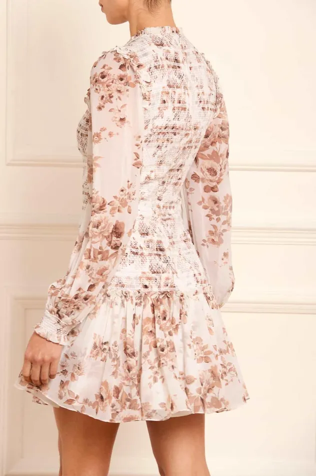 Vintage Rose Ellis Chiffon Micro Mini Dress Multi Women Needle and Thread Dresses