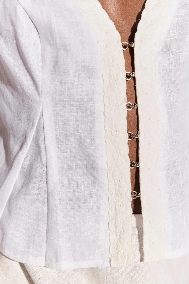 VRG GRL Allegra Linen Top White Women Sleeveless VRG GRL Allegra Linen Top White Women Sleeveless