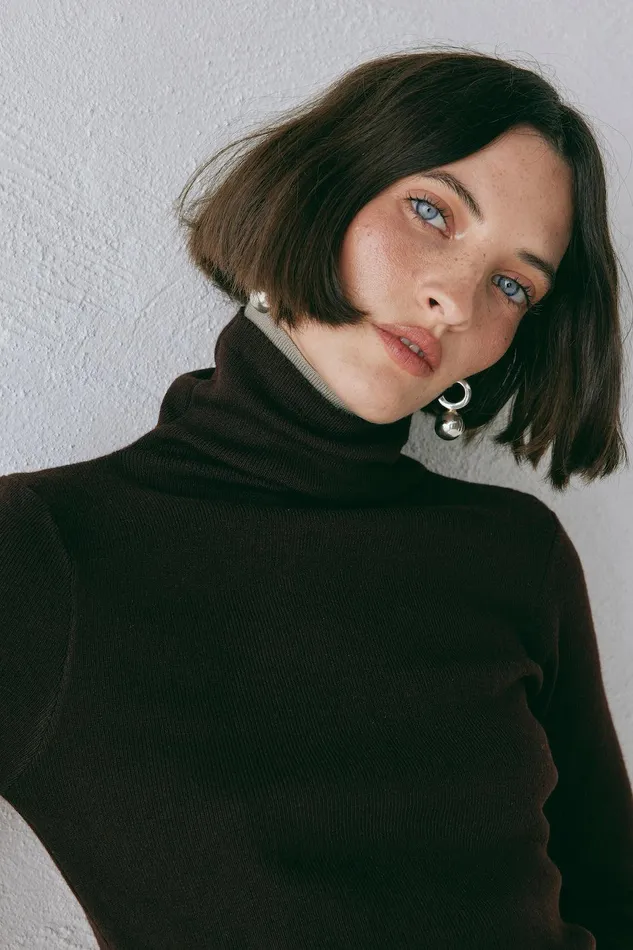 VRG GRL Bea Knit Skivvy Chocolate Women Long Sleeve VRG GRL Bea Knit Skivvy Chocolate Women Long Sleeve