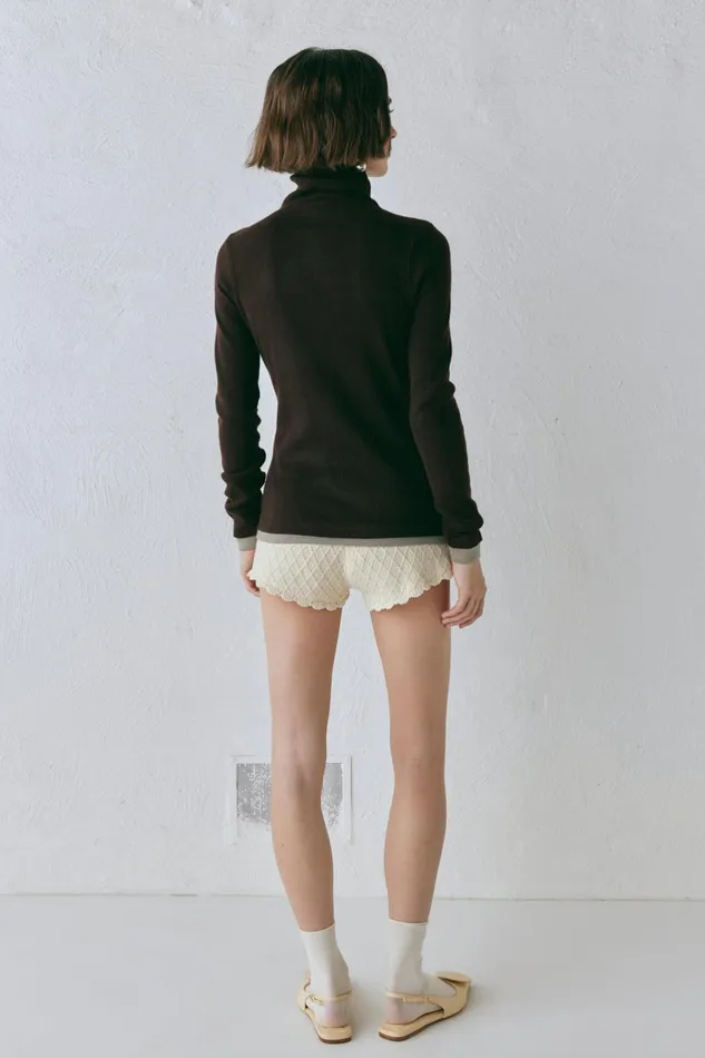VRG GRL Bea Knit Skivvy Chocolate Women Long Sleeve VRG GRL Bea Knit Skivvy Chocolate Women Long Sleeve
