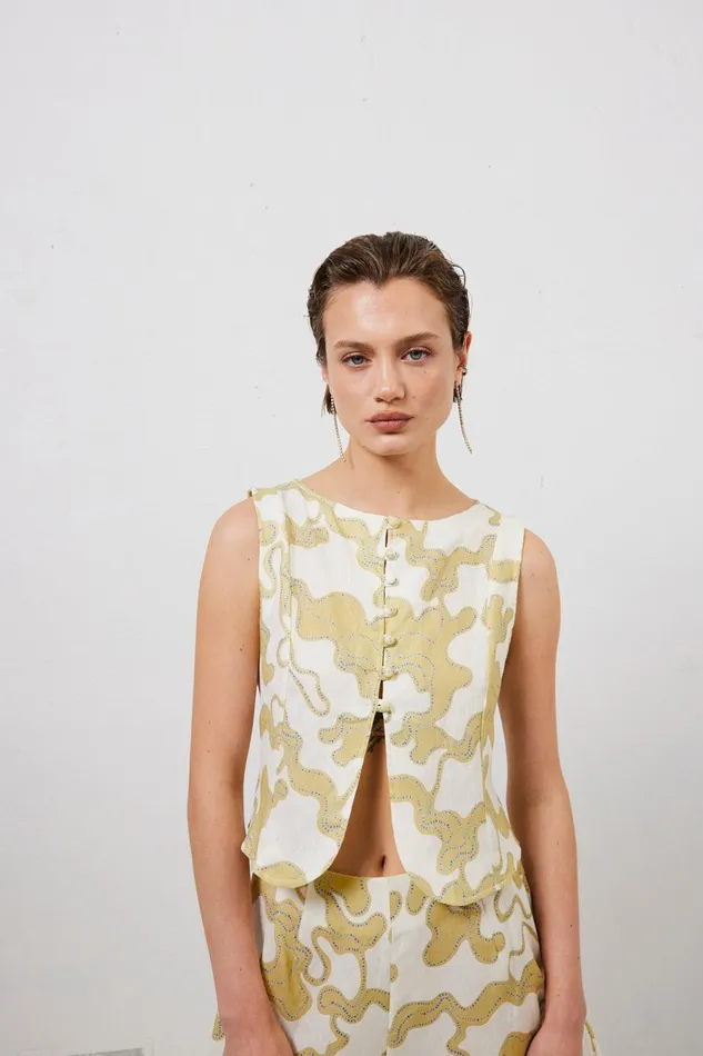 VRG GRL Celeste Linen Top Tropic Women Sets