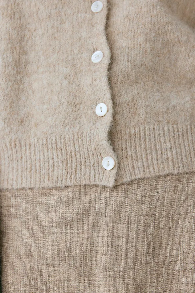 VRG GRL Henley Knit Cardigan Marle Women JumpersSweaters VRG GRL Henley Knit Cardigan Marle Women JumpersSweaters