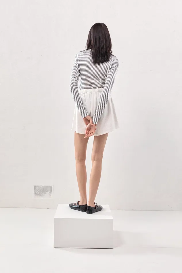 VRG GRL Jardin Linen Mini Skort White Women Skirts VRG GRL Jardin Linen Mini Skort White Women Skirts