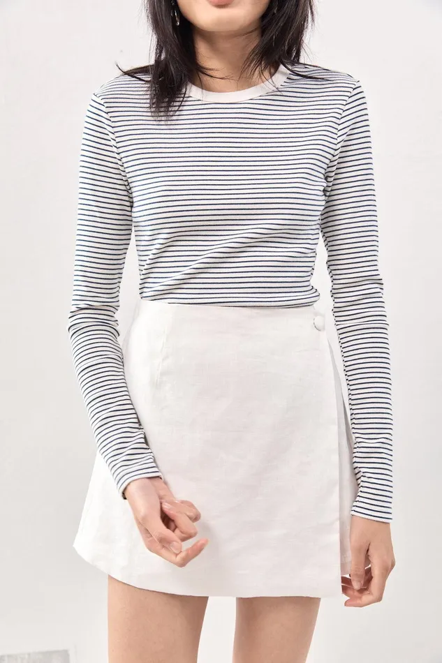VRG GRL Jardin Linen Mini Skort White Women Skirts VRG GRL Jardin Linen Mini Skort White Women Skirts