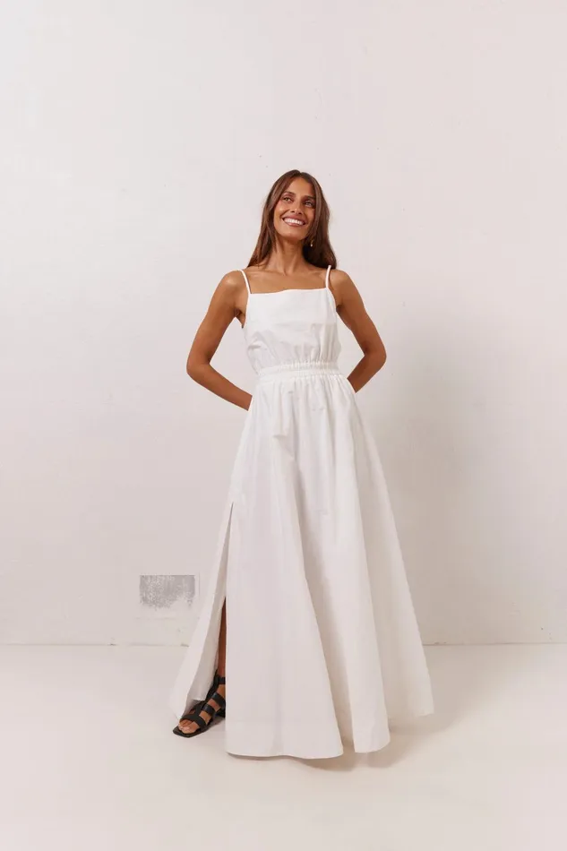 VRG GRL Lou Maxi Dress White Women MidiMaxi Dresses