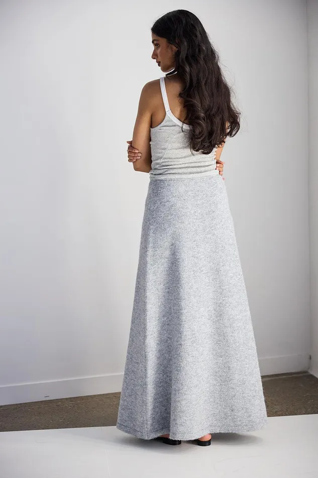 VRG GRL Lya Knit Maxi Skirt Grey Marle Women Skirts VRG GRL Lya Knit Maxi Skirt Grey Marle Women Skirts