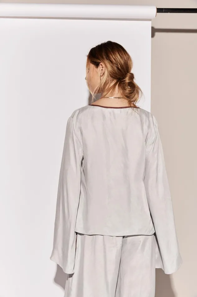 VRG GRL Moonscapes Top Powder Blue Women Long Sleeve VRG GRL Moonscapes Top Powder Blue Women Long Sleeve