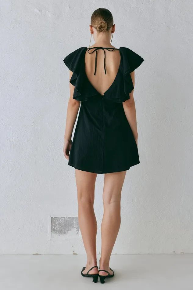 VRG GRL Party Nights Frill Mini Dress Black Women Mini Dresses VRG GRL Party Nights Frill Mini Dress Black Women Mini Dresses