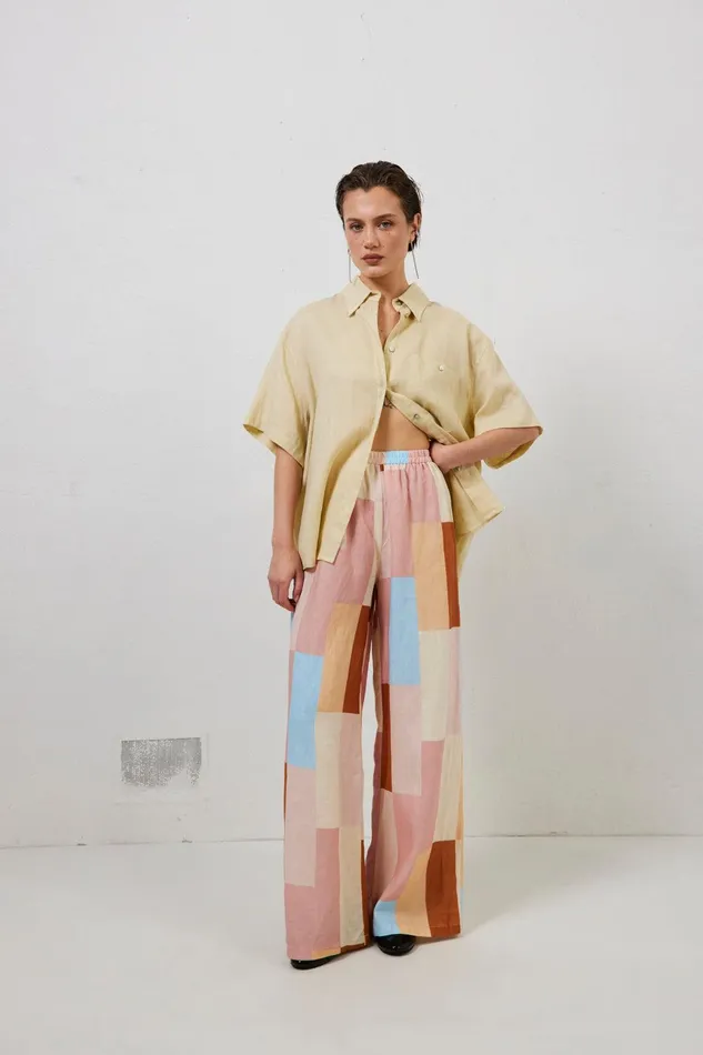 VRG GRL Petra Linen Pants Patchwork Women Pants