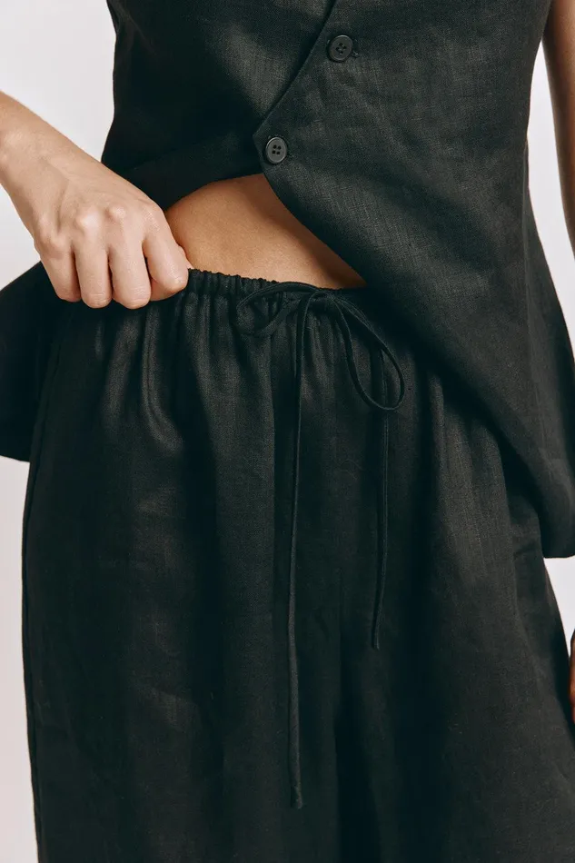 VRG GRL Raya Linen Pants Black Women Pants VRG GRL Raya Linen Pants Black Women Pants