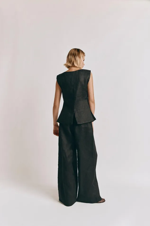 VRG GRL Raya Linen Pants Black Women Pants VRG GRL Raya Linen Pants Black Women Pants