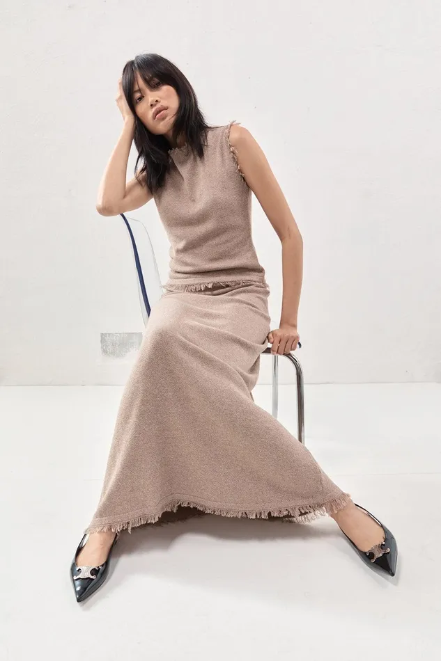 VRG GRL Rowe Knit Maxi Skirt Mocha Women Skirts VRG GRL Rowe Knit Maxi Skirt Mocha Women Skirts