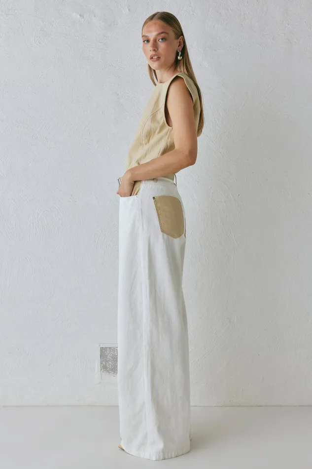 VRG GRL Sutton Denim Jeans White Women Pants VRG GRL Sutton Denim Jeans White Women Pants