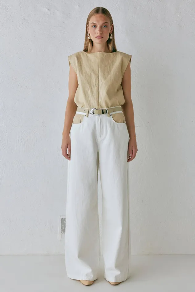 VRG GRL Sutton Denim Jeans White Women Pants VRG GRL Sutton Denim Jeans White Women Pants