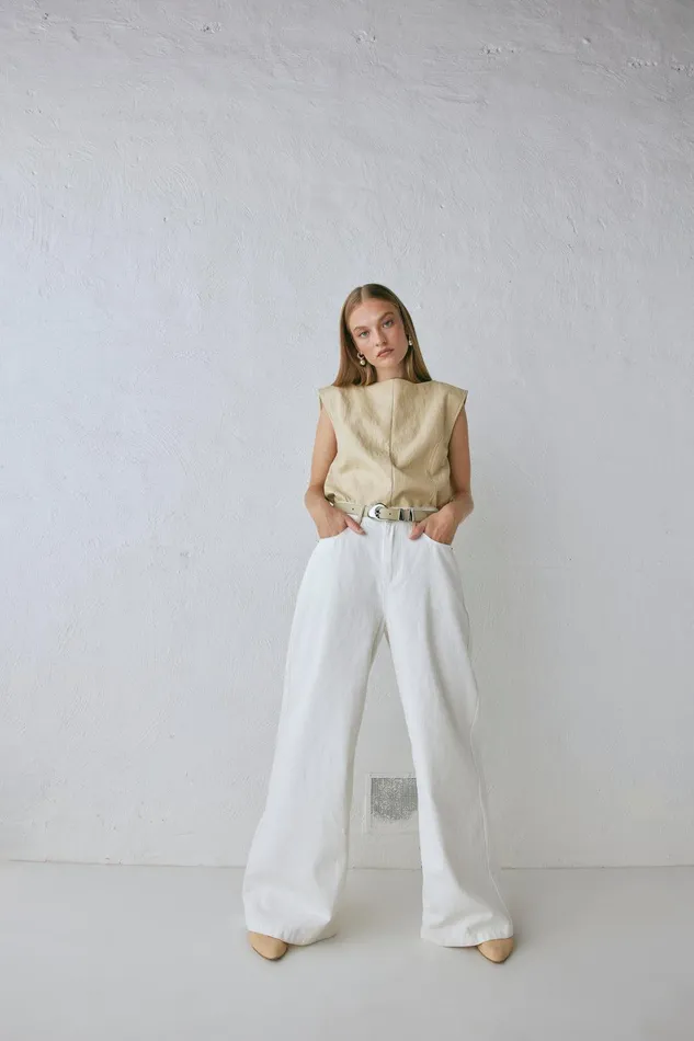 VRG GRL Sutton Denim Jeans White Women Sets VRG GRL Sutton Denim Jeans White Women Sets