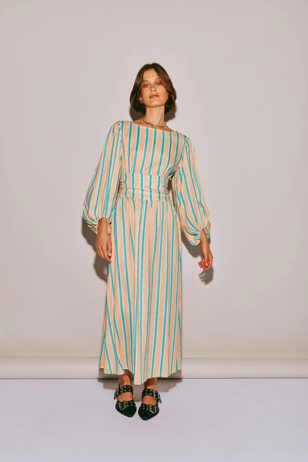 VRG GRL Tularosa Linen Midi Dress Spritz Women MidiMaxi Dresses