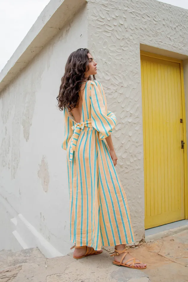 VRG GRL Tularosa Linen Midi Dress Spritz Women MidiMaxi Dresses VRG GRL Tularosa Linen Midi Dress Spritz Women MidiMaxi Dresses