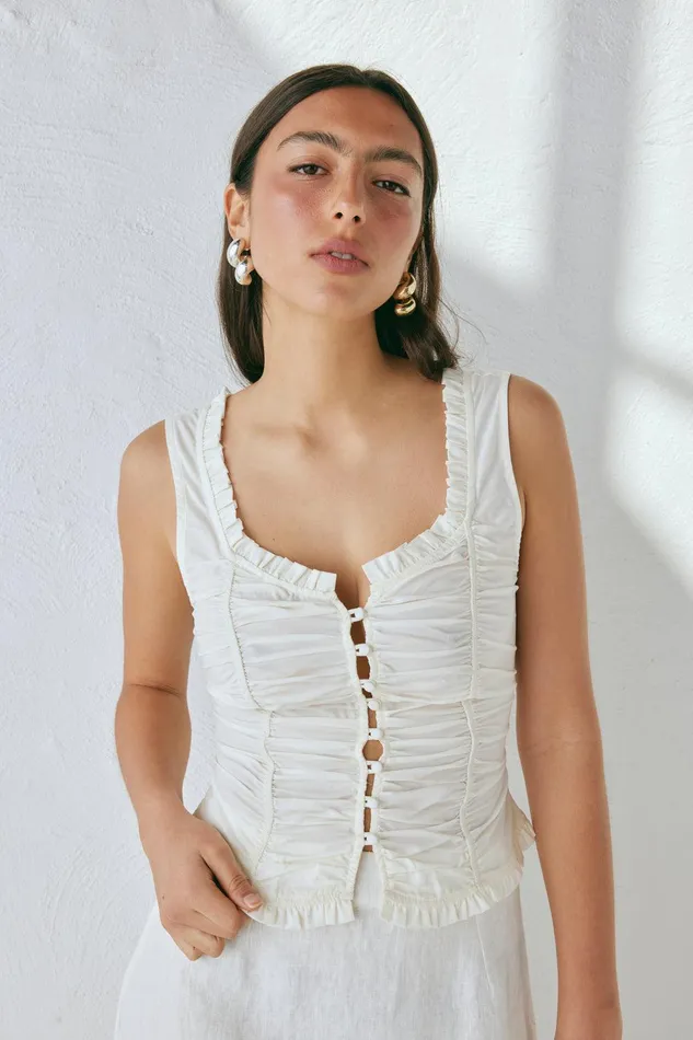 VRG GRL Vida Top White Women Sleeveless VRG GRL Vida Top White Women Sleeveless