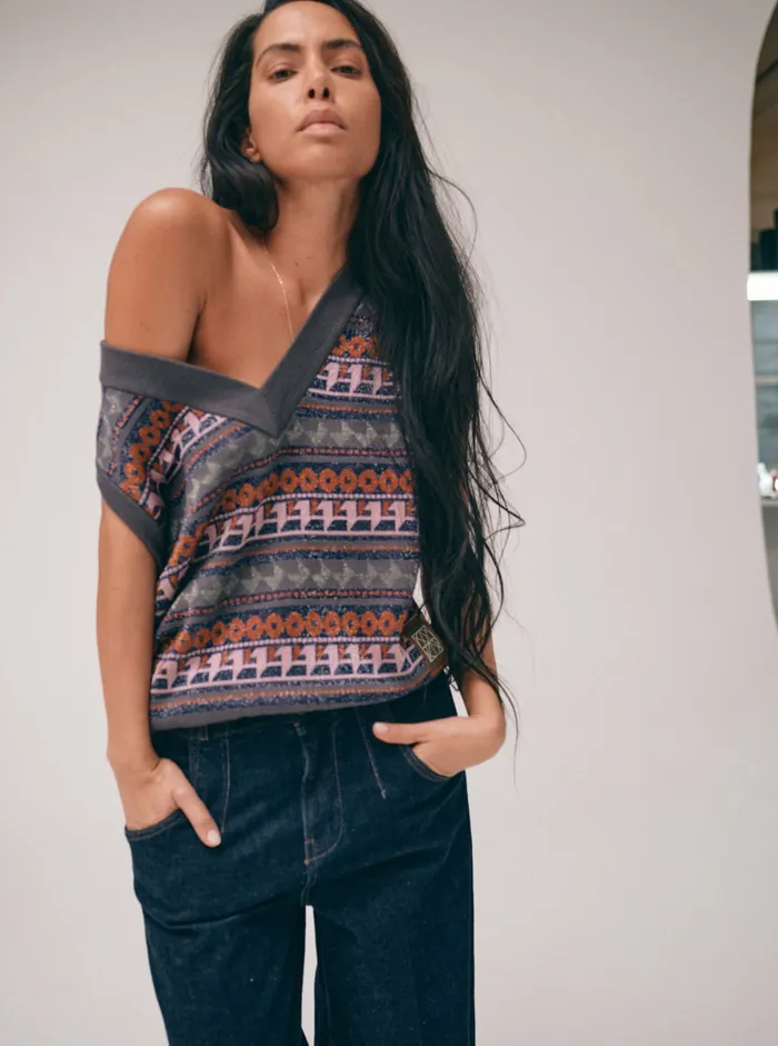 Waistcoats MMHMind Jacquard Vest 8211 HEYANNO Multi Colors MOS MOSH Women Waistcoats MMHMind Jacquard Vest 8211 HEYANNO Multi Colors MOS MOSH Women