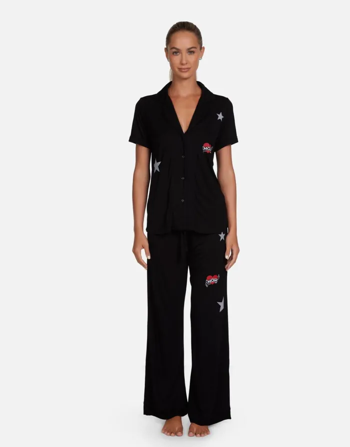 Waverly Rocker Teddy Black Women039s Lauren Moshi Short Sleeve