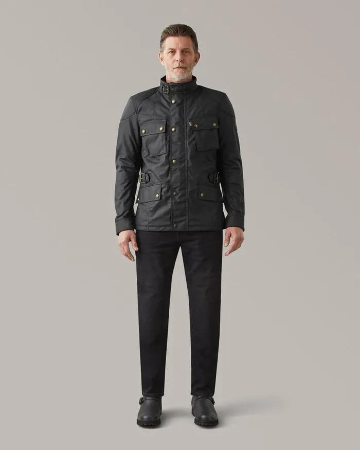 Waxed Jackets Men Belstaff Crosby Motorcycle Jacket Black Waxed Jackets Men Belstaff Crosby Motorcycle Jacket Black