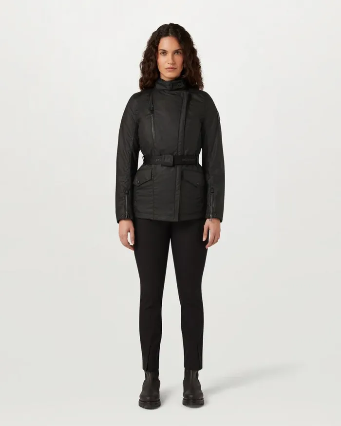 Waxed Jackets Women Belstaff Easterly Motorcycle Jacket Black Waxed Jackets Women Belstaff Easterly Motorcycle Jacket Black