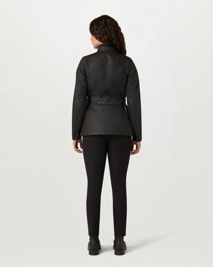 Waxed Jackets Women Belstaff Easterly Motorcycle Jacket Black Waxed Jackets Women Belstaff Easterly Motorcycle Jacket Black