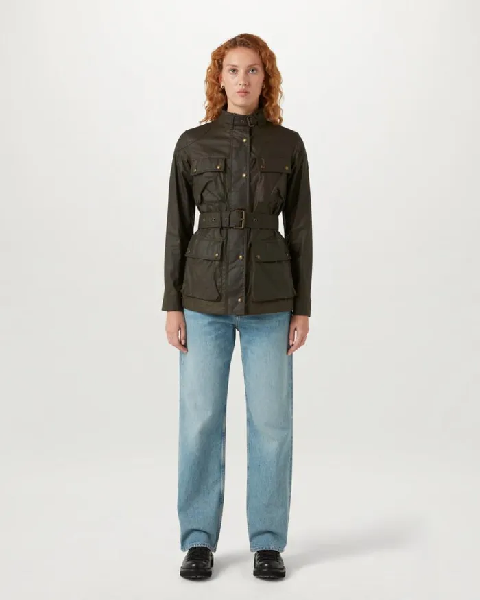 Waxed Jackets Women Belstaff Trialmaster Jacket Faded Olive Waxed Jackets Women Belstaff Trialmaster Jacket Faded Olive