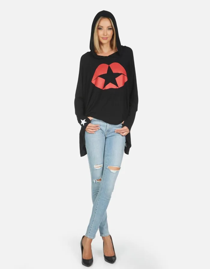 Wilma Star Kiss Black Women039s Lauren Moshi Hoodies
