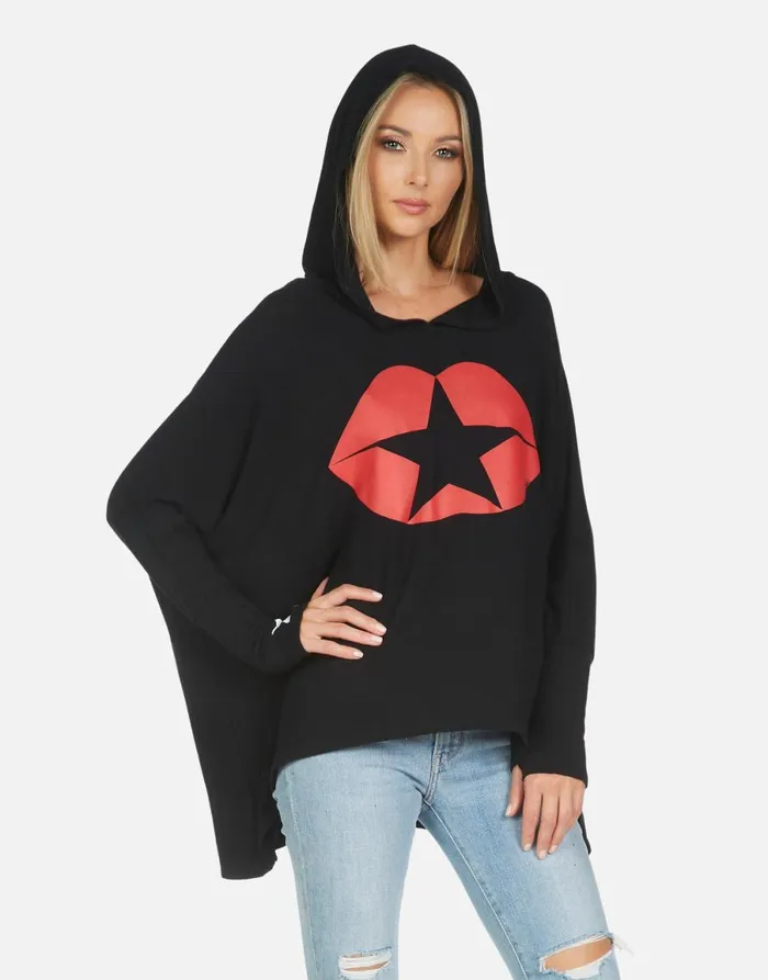 Wilma Star Kiss Black Women039s Lauren Moshi Hoodies