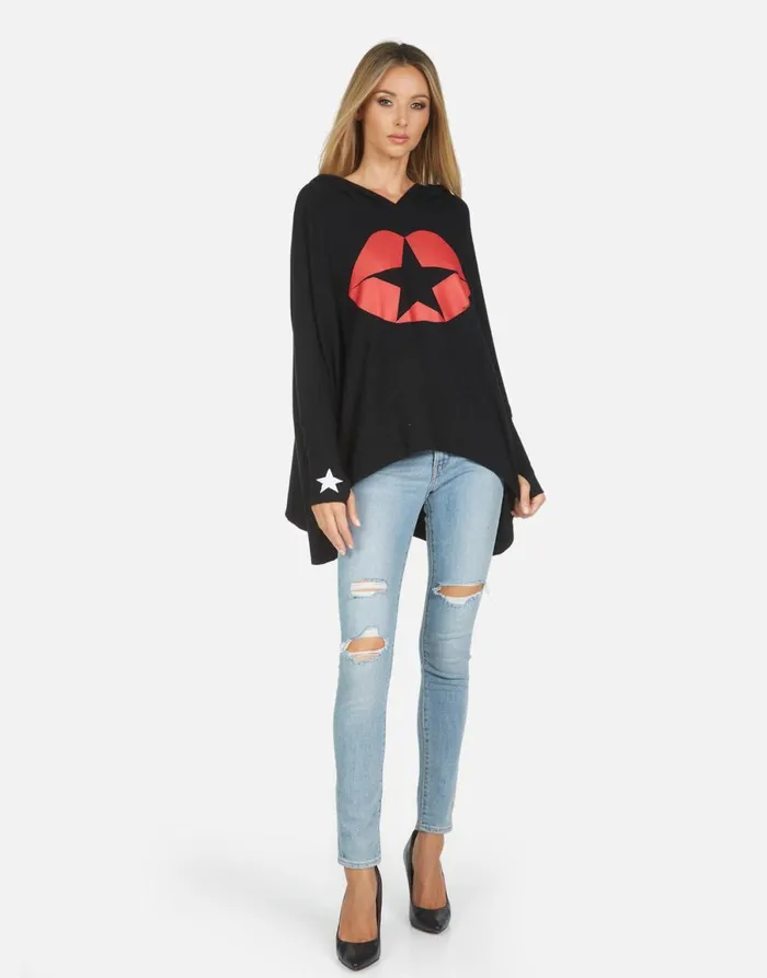 Wilma Star Kiss Black Women039s Lauren Moshi Hoodies