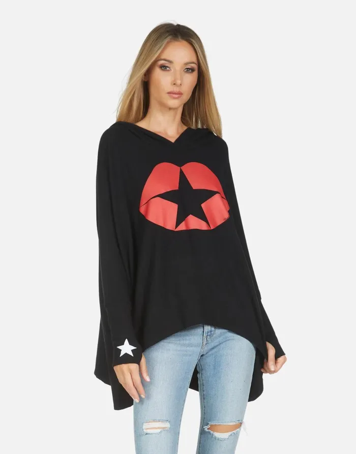Wilma Star Kiss Black Women039s Lauren Moshi Hoodies