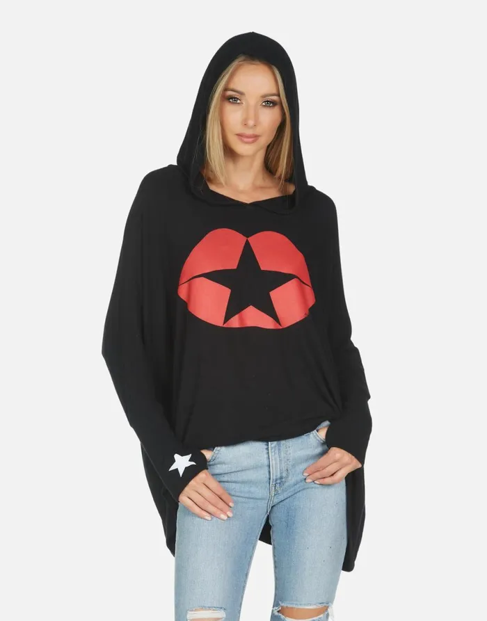 Wilma Star Kiss Black Women039s Lauren Moshi Hoodies