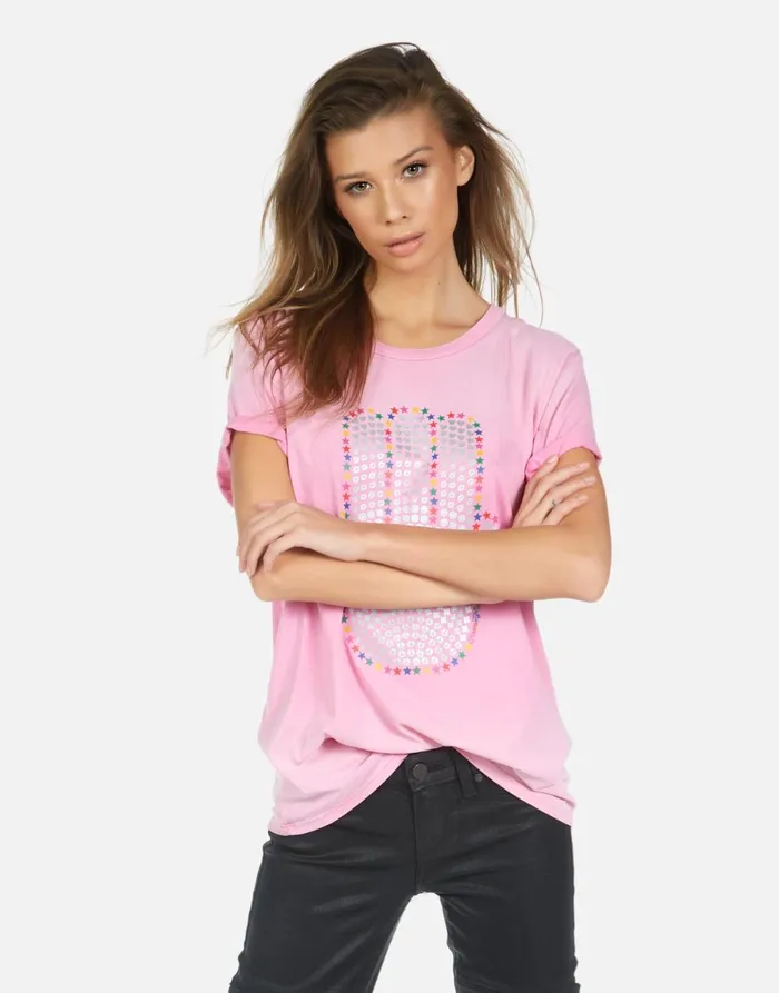 Wolf Hamsa Elements Party Pink Ombre Women039s Lauren Moshi Short Sleeve
