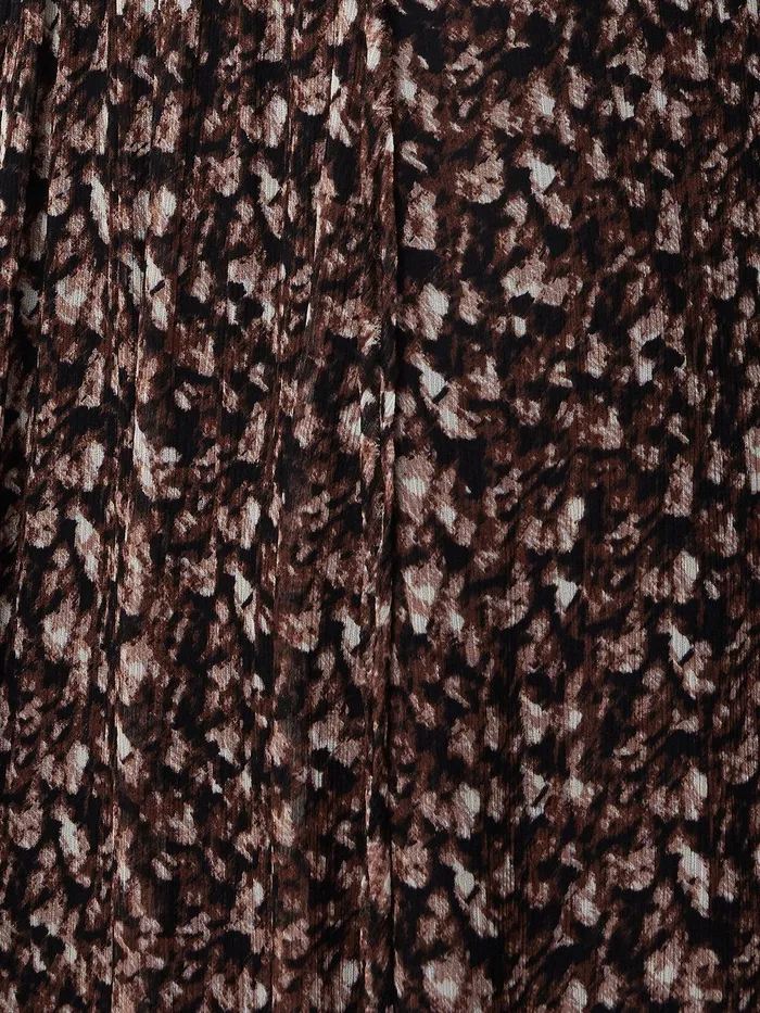 Women Abstract Leopard Midi Dress Brown Jigsaw Dresses and Jumpsuits