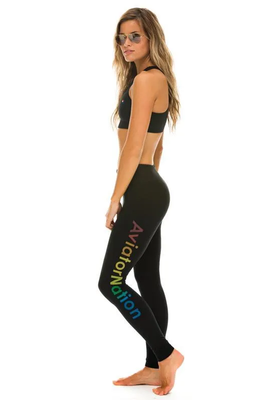 Women Activewear Aviator Nation AVIATOR NATION FULL LENGTH LEGGINGS 8211 BLACK