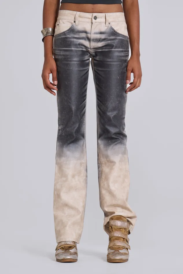Women Airbrush Faux Leather Trousers Jaded London Tops Jaded London