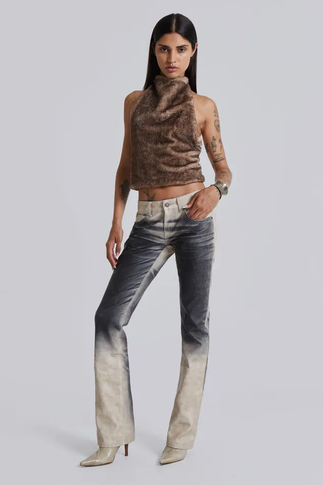 Women Airbrush Faux Leather Trousers Jaded London Tops Jaded London