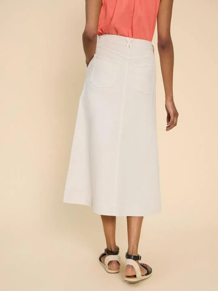 Women Allie Denim Midi Skirt Light Natural White Stuff Skirts Women Allie Denim Midi Skirt Light Natural White Stuff Skirts