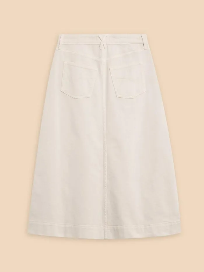 Women Allie Denim Midi Skirt Light Natural White Stuff Skirts Women Allie Denim Midi Skirt Light Natural White Stuff Skirts
