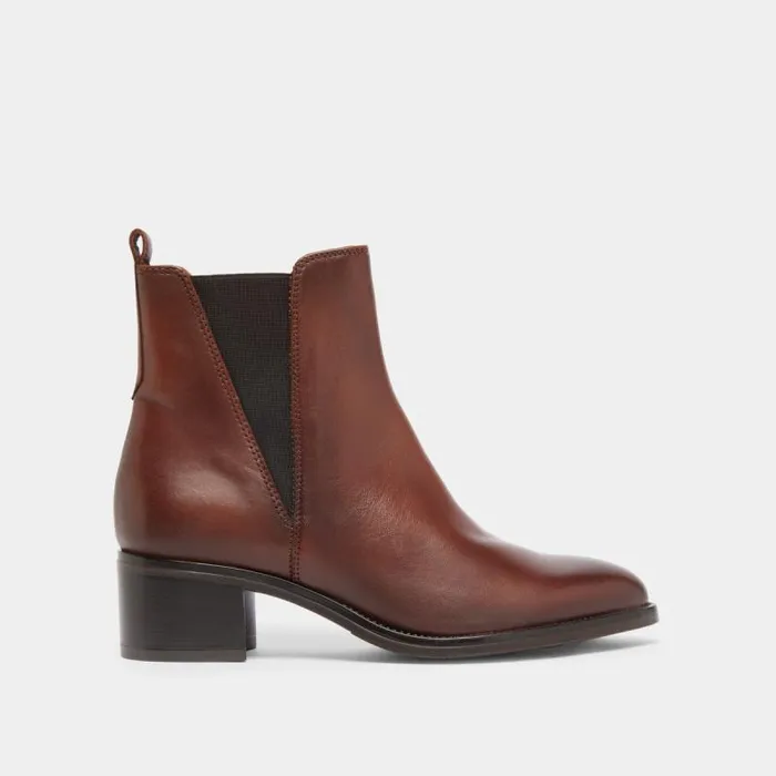 Women Ankle Boots With Triangular Elastic Bands Cognac JONAK Ankle Boots Lowboots