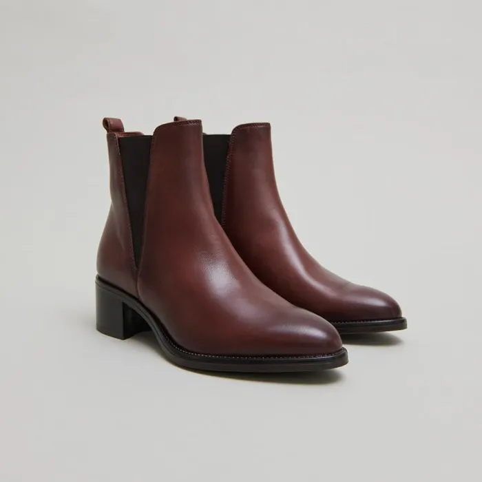 Women Ankle Boots With Triangular Elastic Bands Cognac JONAK Ankle Boots Lowboots