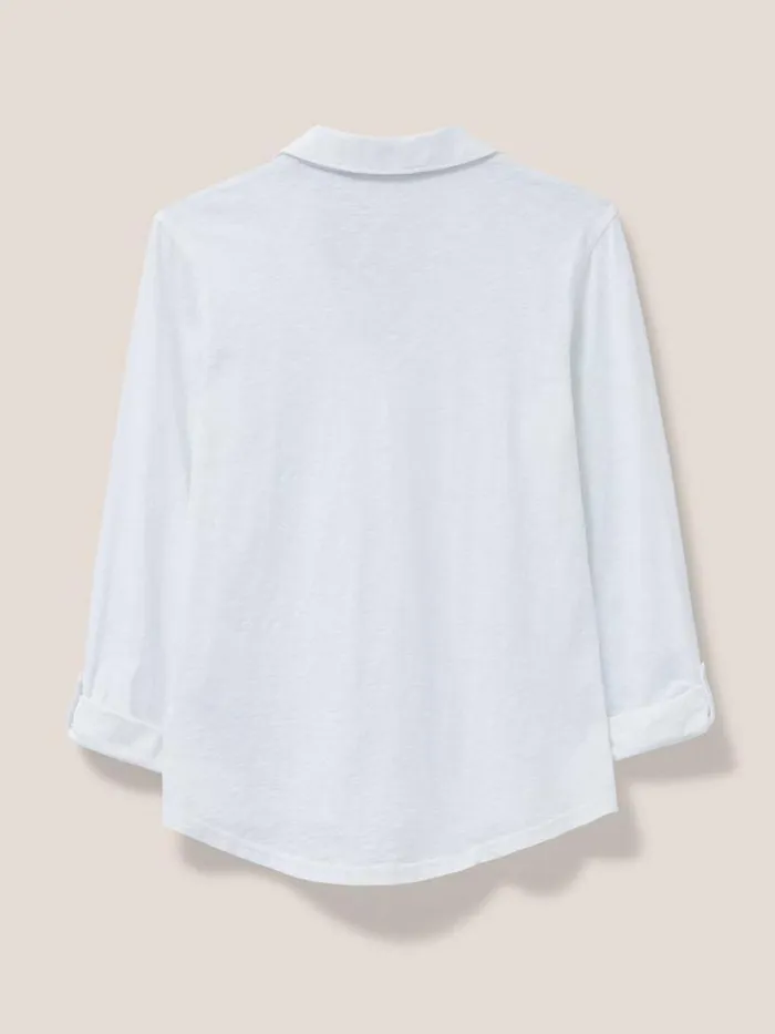 Women Annie Cotton Jersey Shirt Brilliant White White Stuff Shirts and Blouses Women Annie Cotton Jersey Shirt Brilliant White White Stuff Shirts and Blouses