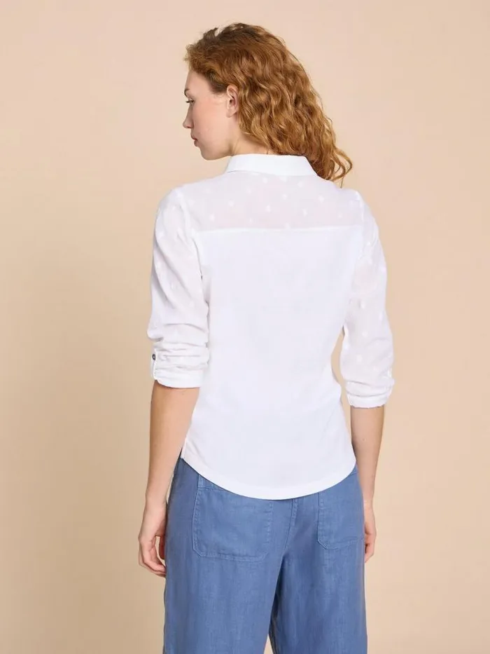 Women ANNIE MIX JERSEY SHIRT Pale Ivory White Stuff Shirts and Blouses Women ANNIE MIX JERSEY SHIRT Pale Ivory White Stuff Shirts and Blouses