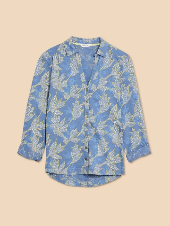 Women ANNIE PRINTED COTTON SHIRT Blue Multi White Stuff Shirts and Blouses Women ANNIE PRINTED COTTON SHIRT Blue Multi White Stuff Shirts and Blouses