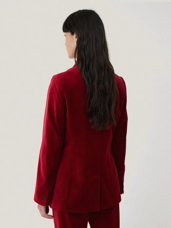 Women Ashby Velvet Blazer Red Jigsaw Coords