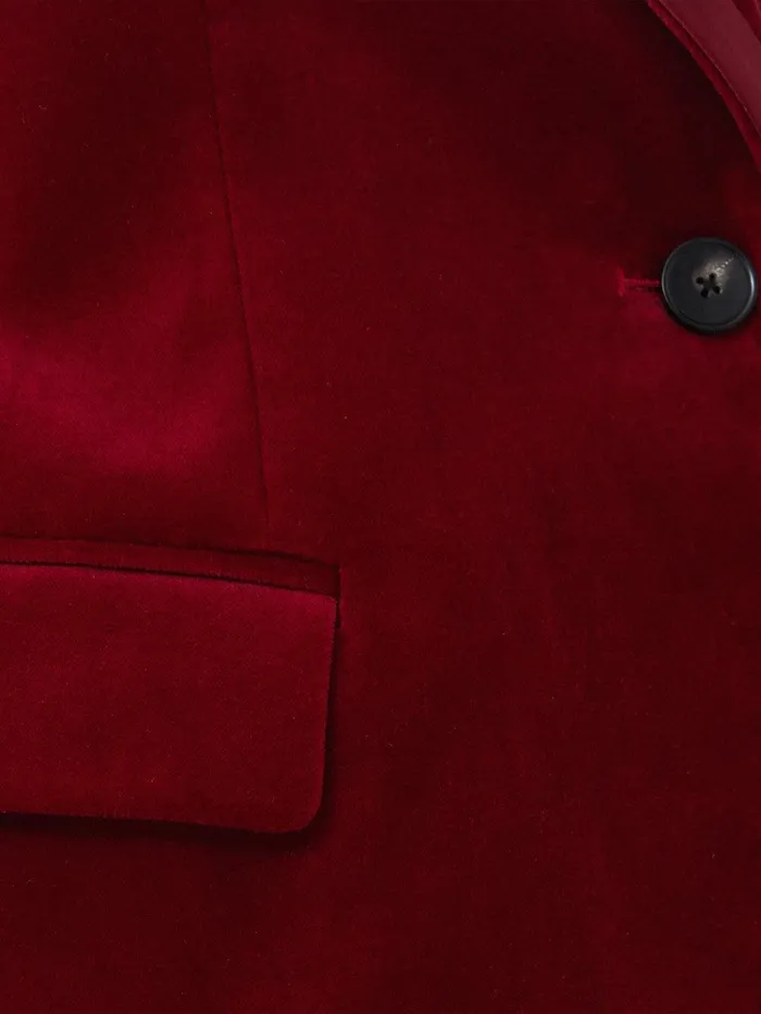 Women Ashby Velvet Blazer Red Jigsaw Coords