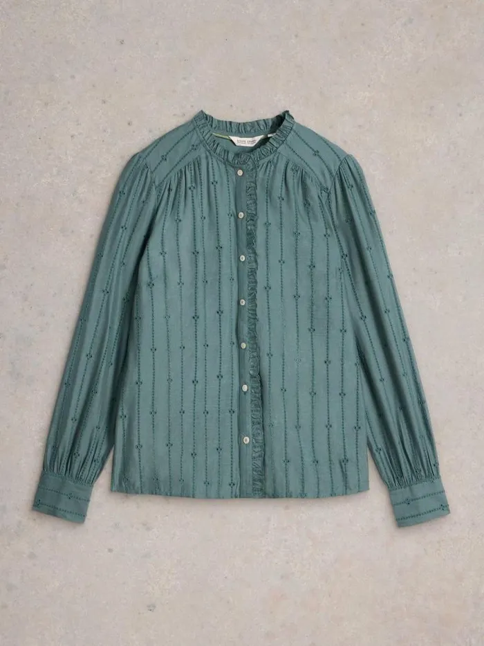 Women Aster Broderie Shirt Dusty Green White Stuff Shirts and Blouses Women Aster Broderie Shirt Dusty Green White Stuff Shirts and Blouses